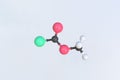 Methyl chloroformate molecule, scientific molecular model, looping 3d animation Royalty Free Stock Photo