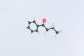 Molecule of butyrophenone, isolated molecular model. 3D rendering