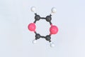 Molecule of dioxin, isolated molecular model. 3D rendering Royalty Free Stock Photo