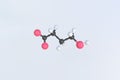 Molecule of gamma-hydroxybutyrate, isolated molecular model. 3D rendering