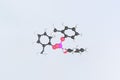 Molecule of tri-o-cresyl phosphate, isolated molecular model. 3D rendering