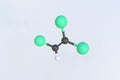 Molecule of trichloroethylene, isolated molecular model. 3D rendering Royalty Free Stock Photo