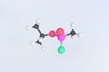 Sarin molecule, isolated molecular model. 3D rendering Royalty Free Stock Photo