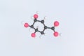 Shikimic acid molecule made with balls, scientific molecular model. 3D rendering Royalty Free Stock Photo