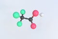 Trifluoroacetic acid molecule, scientific molecular model, looping 3d animation Royalty Free Stock Photo