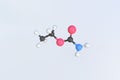 Urethane molecule made with balls, scientific molecular model. 3D rendering