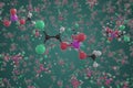 Dichlorvos molecule made with balls, conceptual molecular model. Chemical 3d rendering