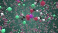 Dichlorvos molecule made with balls, conceptual molecular model. Chemical looping 3d animation