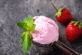 Ball of strawberry Ice cream in scoop Royalty Free Stock Photo