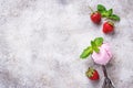 Ball of strawberry Ice cream in scoop Royalty Free Stock Photo