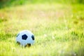 A ball for street soccer football under the sunset ray light Royalty Free Stock Photo