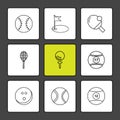 ball , table teniss , racket , snoooker ,sports , games , fitness , athletics , eps icons set vector Royalty Free Stock Photo