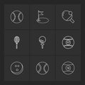 ball , table teniss , racket , snoooker ,sports , games , fitness , athletics , eps icons set vector Royalty Free Stock Photo