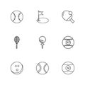 ball , table teniss , racket , snoooker ,sports , games , fitness , athletics , eps icons set vector Royalty Free Stock Photo