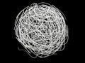 Ball of tangled white wires