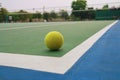 Ball on tennis court Royalty Free Stock Photo