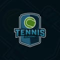 ball of tennis logo emblem vector illustration template icon graphic design. sport sign or symbol for club or tournament with Royalty Free Stock Photo