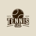 ball of tennis logo vintage vector illustration template icon graphic design. sport sign or symbol for club or tournament concept Royalty Free Stock Photo