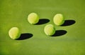 Ball, tennis and outdoor court for a game, fitness and training for sports at a stadium. Shadow, start and equipment for Royalty Free Stock Photo