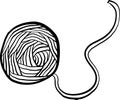 Ball of thread icon. Black and white sketch vector illustration. Royalty Free Stock Photo