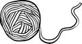 Ball of thread icon. Black and white sketch vector illustration. Royalty Free Stock Photo