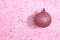 Ball toy raspberry christmas on shiny with copyspace