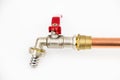 The ball valve and copper pipe Royalty Free Stock Photo