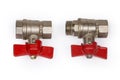 Ball valves with red butterfly handles various threaded connection design