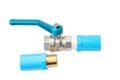 Ball Valves ,Steel Sphere valve or Nickel Plated Brass Ball Valve and p.v.c Coupling,Threaded joints outside the water pipe isol