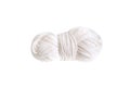 Ball of white yarn. Skein of wool boho logo isolated