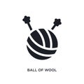 ball of wool isolated icon. simple element illustration from sew concept icons. ball of wool editable logo sign symbol design on Royalty Free Stock Photo