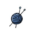 Ball of yarn doodle icon, vector illustration