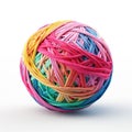 Ball of yarn isolated on white background. Woolen skeins of thread. Royalty Free Stock Photo