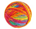 Ball of yarn for knitting. Handmade hobby knitting. Colorful round ball of yarn for knitting, sewing
