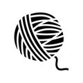 ball yarn knitting wool glyph icon vector illustration Royalty Free Stock Photo