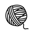 ball yarn knitting wool line icon vector illustration Royalty Free Stock Photo