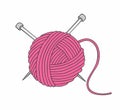 Ball of yarn and needles
