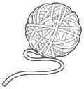 Ball of yarn vector outline