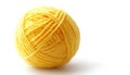 Ball of yellow yarn isolated on white Royalty Free Stock Photo