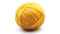 Ball of yellow yarn isolated on white Royalty Free Stock Photo