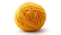 Ball of yellow yarn isolated on white Royalty Free Stock Photo