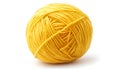 Ball of yellow yarn isolated on white Royalty Free Stock Photo