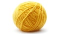 Ball of yellow yarn isolated on white Royalty Free Stock Photo