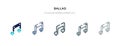 Ballad icon in different style vector illustration. two colored and black ballad vector icons designed in filled, outline, line