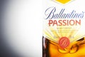 Ballantines passion spirit drink on gradient background.