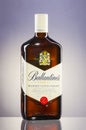 Ballantines whisky on gradient background. Royalty Free Stock Photo