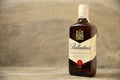 Ballantines whisky produced by Pernod Ricard in Dumbarton, Scotland Royalty Free Stock Photo