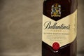 Ballantines whisky produced by Pernod Ricard in Dumbarton, Scotland Royalty Free Stock Photo