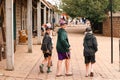 Ballarat, Victoria Australia: 4th January 2023: Happy smiling children exploring the Kryal Castle grounds