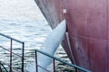 Ballast water drain from the ship close-up. Royalty Free Stock Photo